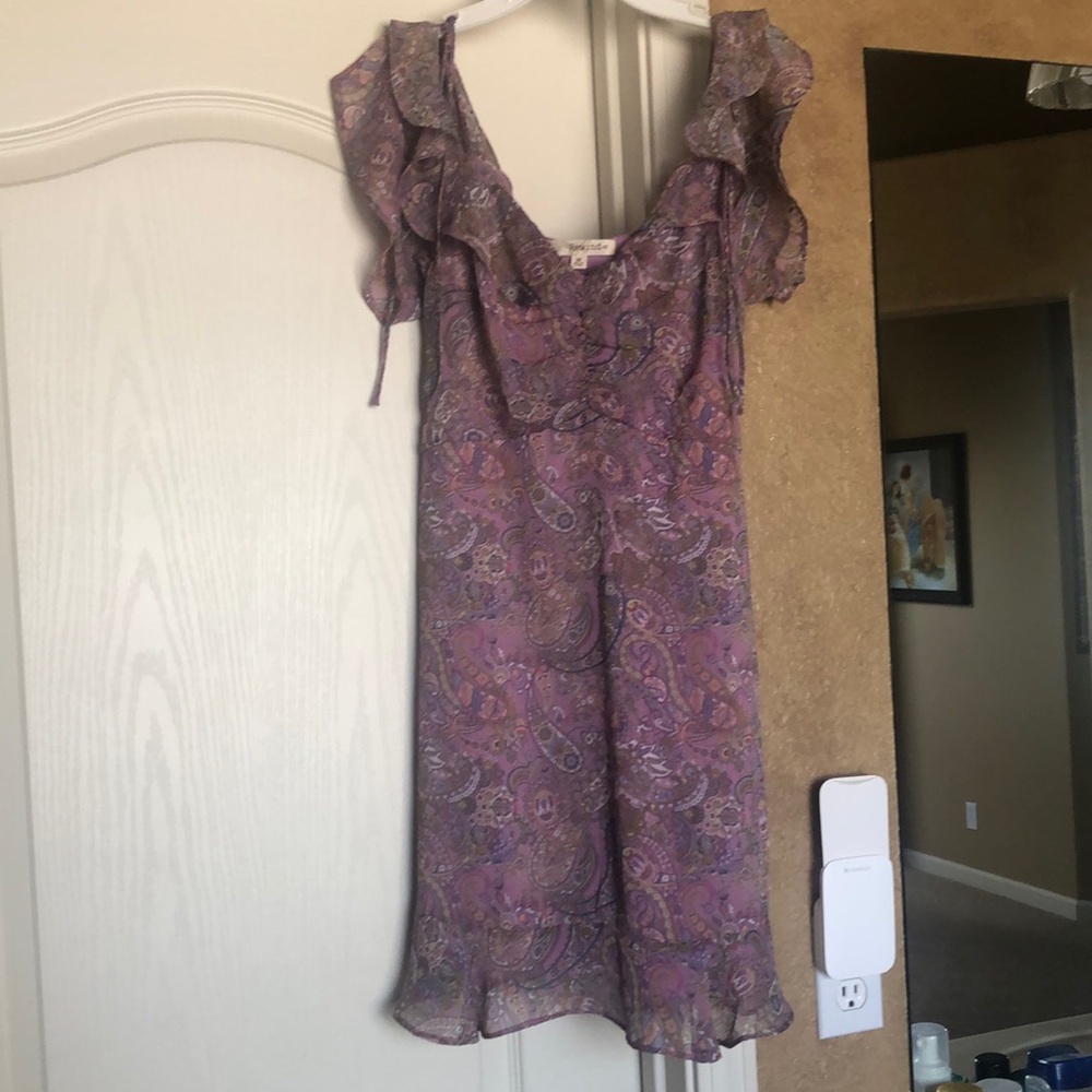 Purple paisley mini dress
